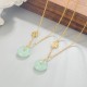 Jade Fu Character Copper Coin Peace Buckle Necklace