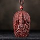 Chinese Zodiac Buddha Red Sandalwood Lotus Necklace