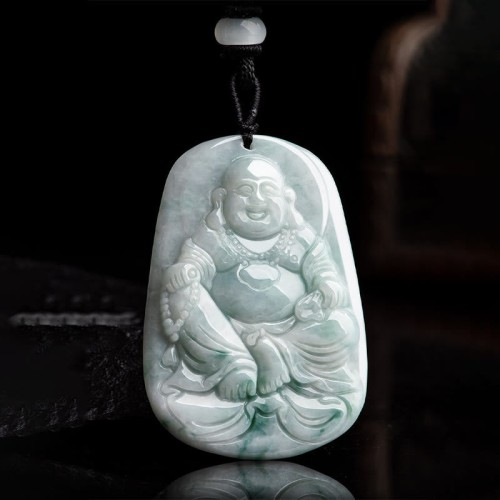 Natural Jade Laughing Buddha Luck Necklace Natural Jade Laughing Buddha Luck Necklace