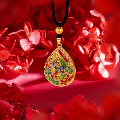 Colorful Phoenix Flower Strength Necklace