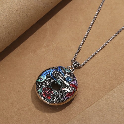 Phoenix Peony Luck Protection Necklace