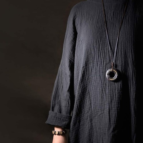 Zen Circle Ebony Wood Calm Necklace Pendant Zen Circle Ebony Wood Calm Necklace Pendant