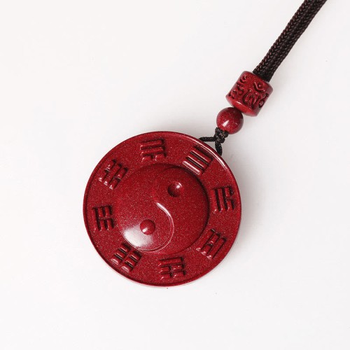 Cinnabar Yin Yang Bagua Blessing Necklace Cinnabar Yin Yang Bagua Blessing Necklace