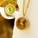 Tibetan Yellow God of Wealth Crystal Necklace