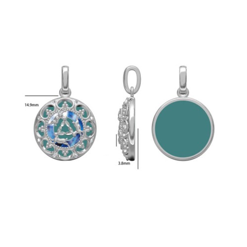Sterling Silver Turquoise Three Rabbits Balance Necklace Pendant