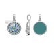 Sterling Silver Turquoise Three Rabbits Balance Necklace Pendant