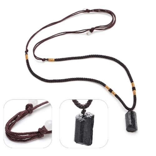 Natural Black Tourmaline Positive Rope Necklace Natural Black Tourmaline Positive Rope Necklace