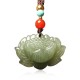 Hetian Cyan Jade Lotus Flower Success Necklace Pendant Hetian Cyan Jade Lotus Flower Success Necklace Pendant