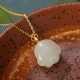 925 Silver Hetian White Jade Cat Paw Luck Necklace