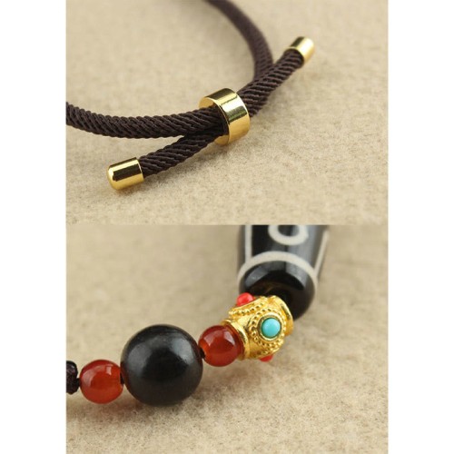 Tibetan Nine-Eye Dzi Bead Protection Necklace
