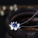 925 Silver Lazurite Lotus Flower Self-Care Necklace 925 Silver Lazurite Lotus Flower Self-Care Necklace