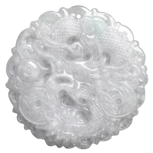 White Jade Dragon Protection Necklace Pendant