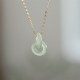 Sterling Silver Double Peace Buckle Hetian Jade Luck Pendant