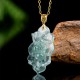 18K Gold Jade Lotus Prosperity Necklace Pendant 18K Gold Jade Lotus Prosperity Necklace Pendant