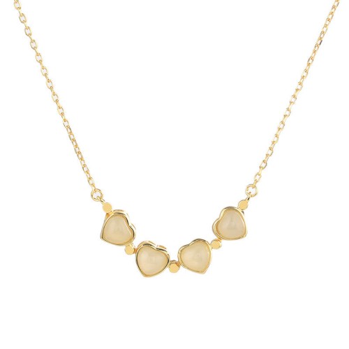 925 Silver Four Leaf Clover White Jade Necklace 925 Silver Four Leaf Clover White Jade Necklace
