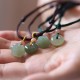 Round Jade Peace Lotus Abundance Necklace Pendant