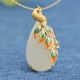 White Jade Peacock Protection Necklace White Jade Peacock Protection Necklace