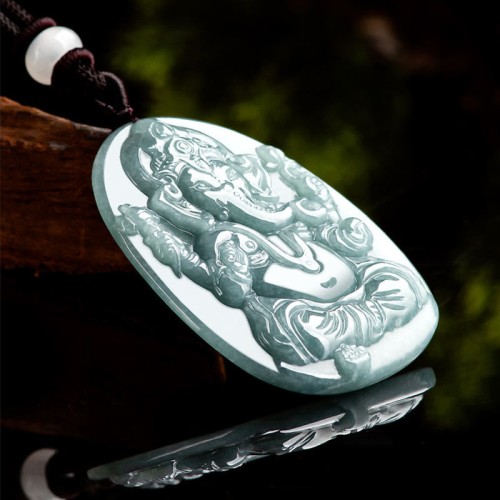 Jade Ganesh Protection Amulet Pendant