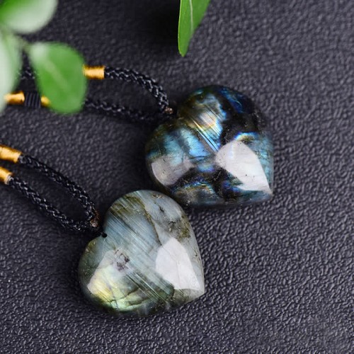 Labradorite Heart Support Necklace Labradorite Heart Support Necklace