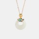925 Silver Plated Gold Year of the Dragon Jade Necklace 925 Silver Plated Gold Year of the Dragon Jade Necklace