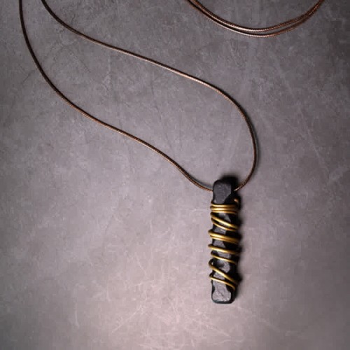Tibet Ebony Wood Copper Peace Necklace Tibet Ebony Wood Copper Peace Necklace