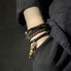 Ebony Dzi Bead Peace Couple Bracelet Necklace Ebony Dzi Bead Peace Couple Bracelet Necklace