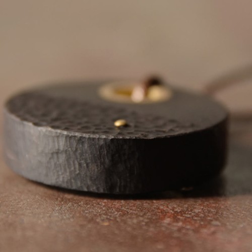 Handcrafted Ebony Wood Copper Peace Necklace Handcrafted Ebony Wood Copper Peace Necklace