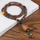 Tibetan Wenge Wood Bodhi Seed Agate Necklace Tibetan Wenge Wood Bodhi Seed Agate Necklace