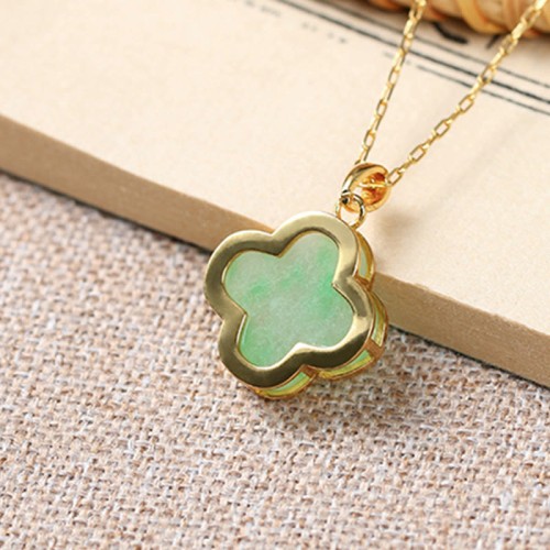 Four Leaf Clover Jade Luck Necklace Four Leaf Clover Jade Luck Necklace
