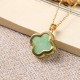 Four Leaf Clover Jade Luck Necklace Four Leaf Clover Jade Luck Necklace