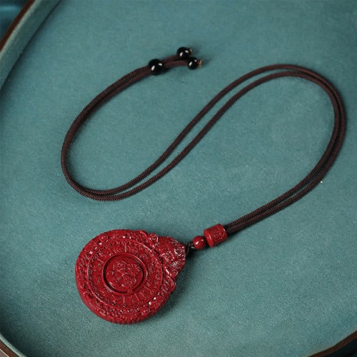 Cinnabar Bagua Amulet Evil Spirits Protection Necklace Cinnabar Bagua Amulet Evil Spirits Protection Necklace