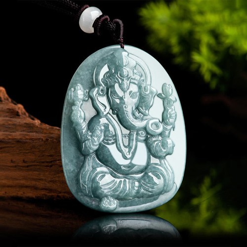 Jade Ganesh Protection Amulet Pendant