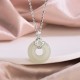 925 Silver Hetian White Jade Chalcedony Coin Necklace 925 Silver Hetian White Jade Chalcedony Coin Necklace
