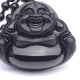 Laughing Buddha Black Obsidian Transformation Necklace