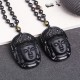 Black Obsidian Kwan Yin Strength Necklace Black Obsidian Kwan Yin Strength Necklace