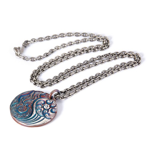 990 Sterling Silver Yin Yang Water Fire Balance Pendant
