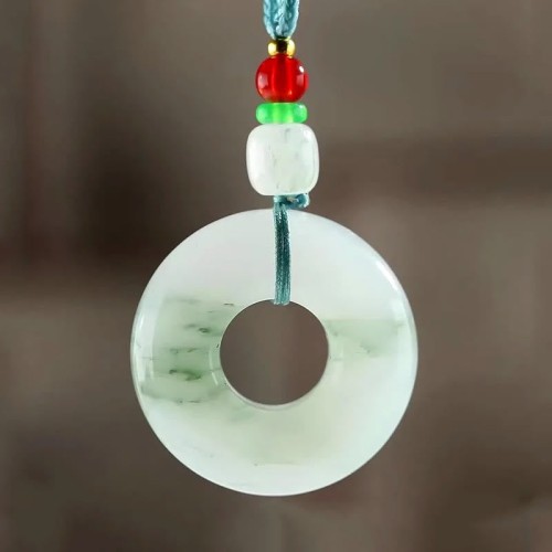Natural Jade Peace Buckle Prosperity Necklace