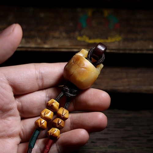 Tibetan Camel Bone Skull Protection Necklace
