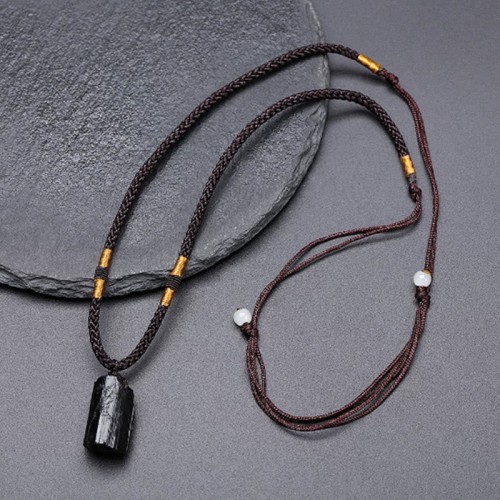 Natural Black Tourmaline Positive Rope Necklace Natural Black Tourmaline Positive Rope Necklace