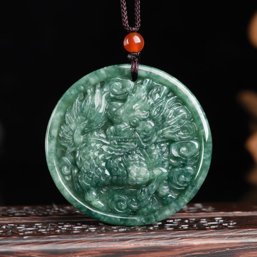Natural Jade Kirin Abundance Necklace