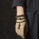 Ebony Dzi Bead Peace Couple Bracelet Necklace Ebony Dzi Bead Peace Couple Bracelet Necklace