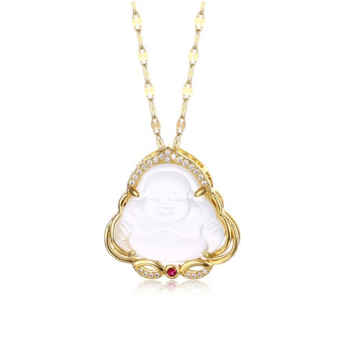 Natural Laughing Buddha Peace Necklace Natural Laughing Buddha Peace Necklace