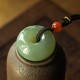 Round Jade Gray Jade Peace Luck Necklace Pendant