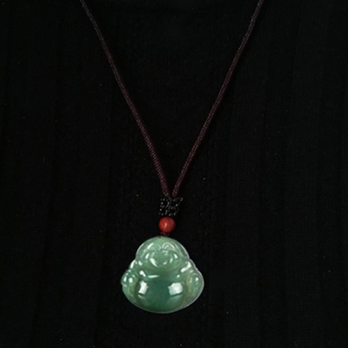 Laughing Buddha Jade Abundance Pendant