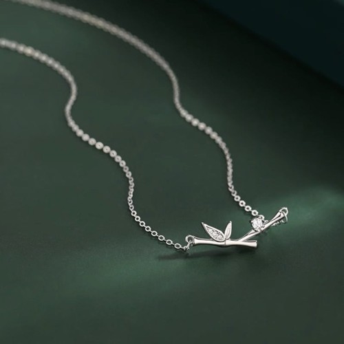 Bamboo Leaf Copper Zircon Wealth Necklace Pendant Bamboo Leaf Copper Zircon Wealth Necklace Pendant