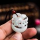 Year of the Rabbit White Jade Crescent Moon Necklace Year of the Rabbit White Jade Crescent Moon Necklace