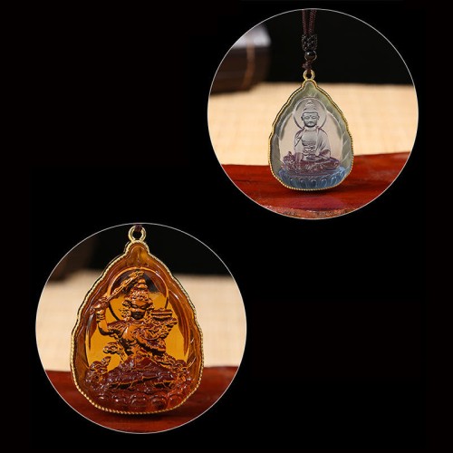 Tibetan Buddha Liuli Crystal Serenity Necklace Pendant Tibetan Buddha Liuli Crystal Serenity Necklace Pendant
