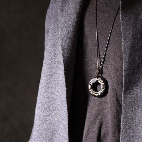 Zen Circle Ebony Wood Calm Necklace Pendant Zen Circle Ebony Wood Calm Necklace Pendant