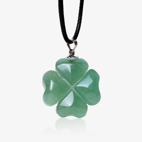 925 Sterling Silver Green Aventurine Four Leaf Clover Necklace 925 Sterling Silver Green Aventurine Four Leaf Clover Necklace