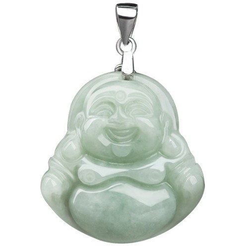 Laughing Buddha Jade Blessing Necklace Pendant
